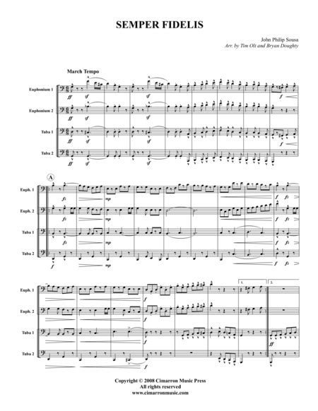 Semper Fidelis By John Philip Sousa (1854-1932) - Digital Sheet Music For Score And Parts ...