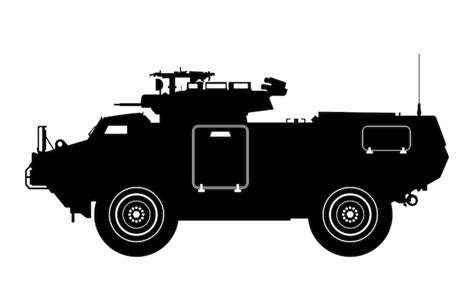 Premium Vector | Military armored fighting vehicle silhouette, land force, army weapon armoured car