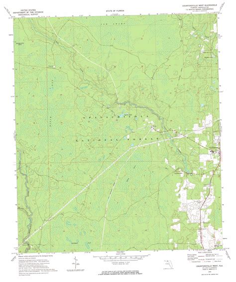 Crawfordville West topographic map, FL - USGS Topo Quad 30084b4