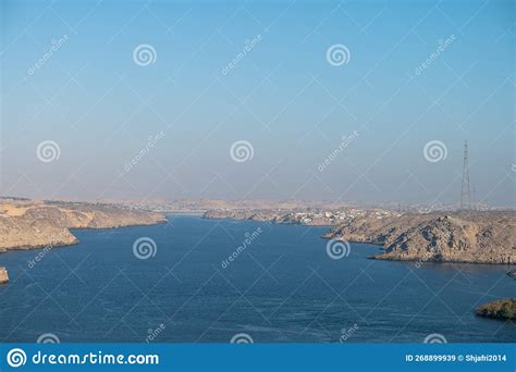 Lake Nasser Dam Cairo stock image. Image of tower, waterfront - 268899939