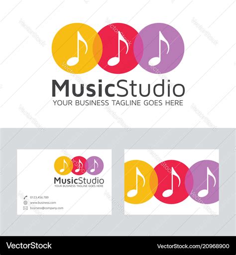 Music studio logo design Royalty Free Vector Image