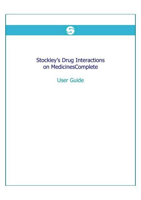 Stockley's Drug Interactions on MedicinesComplete User Guide