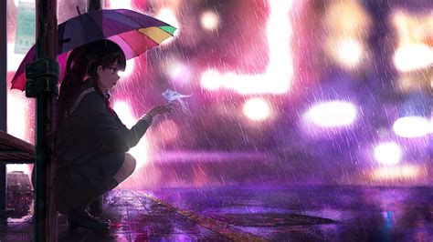 2048x1152 Umbrella Rain Anime Girl 4k Wallpaper,2048x1152 Resolution HD 4k Wallpapers,Images ...