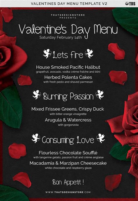 Valentines Day Menu Template V2 | Valentine's day menu ideas, Menu template, Restaurant menu ...