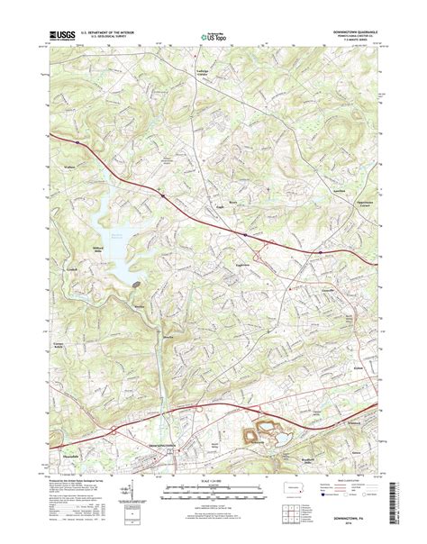 MyTopo Downingtown, Pennsylvania USGS Quad Topo Map