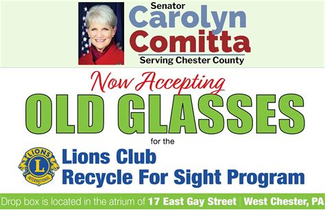 Collecting Glasses for Lions Club Recycle for Sight Program - Senator Carolyn Comitta