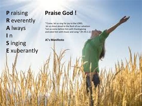 Praise God Through Singing (Acronym 7) | JC’S MANIFESTO