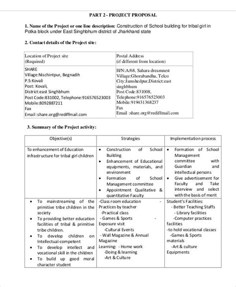 School Project Proposal Template- 16+ Word, PDF Format Download | Free ...