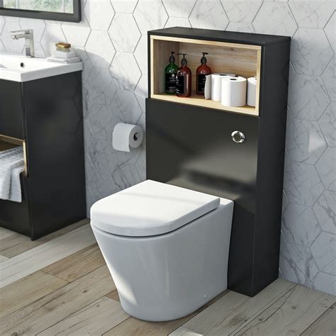 Tate Anthracite Oak back to wall toilet unit | VictoriaPlum.com