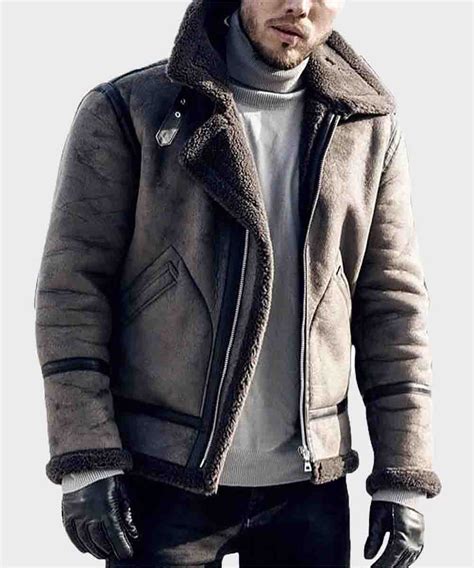 Mens Distressed B3 Shearling Leather Jacket | Aviator Flight Jacket