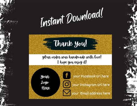 Thank You Card canva Template - Etsy