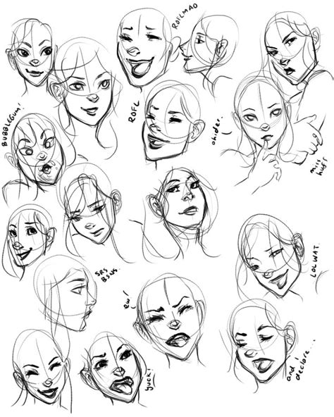 Facial Expressions practice 1 by Raeri-Chan on DeviantArt Facial Expressions Drawing, Female ...