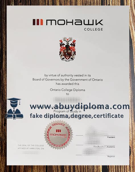 Buy Mohawk College fake degree certificate online.