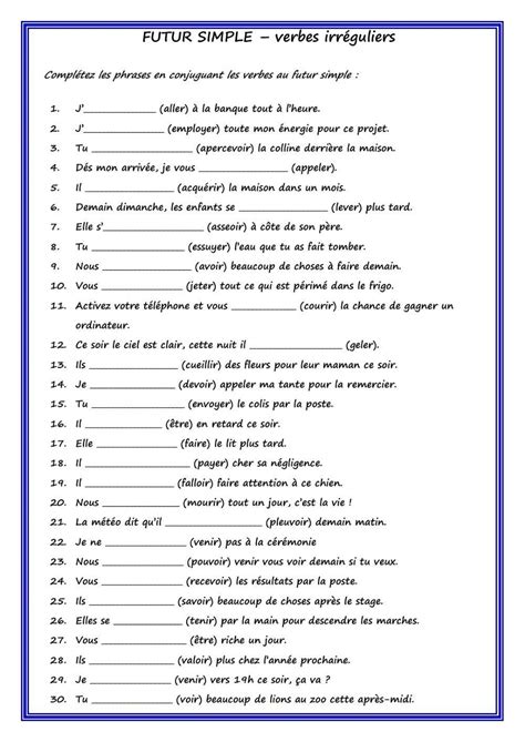 Futur Simple Avoir Et Etre Worksheet Live Worksheets, 47% OFF