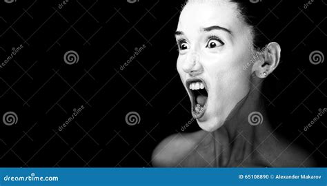 Scene of a Woman Screaming stock photo. Image of horror - 65108890