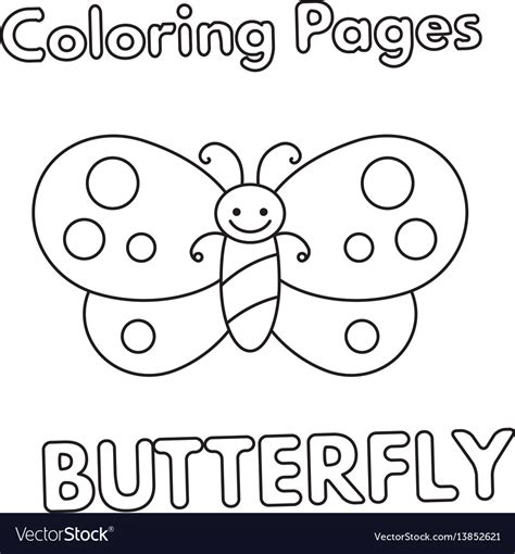 Cartoon butterfly coloring book Royalty Free Vector Image