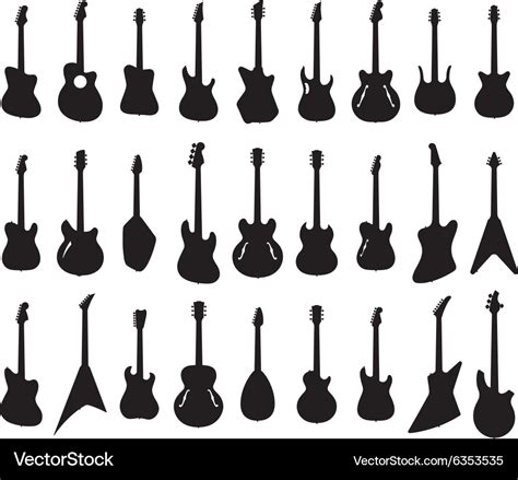 Guitar silhouettes Royalty Free Vector Image - VectorStock