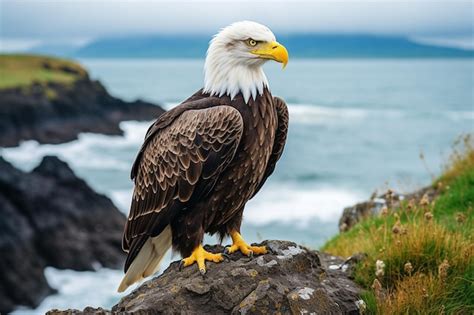 Premium Photo | Majestic bald eagle perched on a rocky cliff