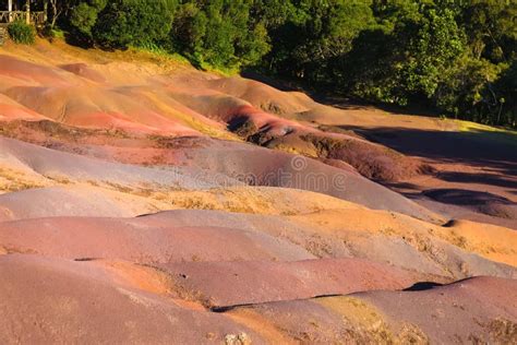 Seven Colored Earth in Chamarel, National Park in Mauritius Stock Photo - Image of geological ...