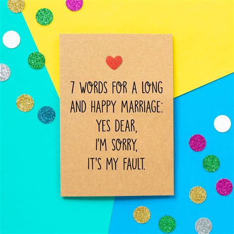 'Long And Happy Marriage' Funny Wedding Card By Bettie Confetti | notonthehighstreet.com