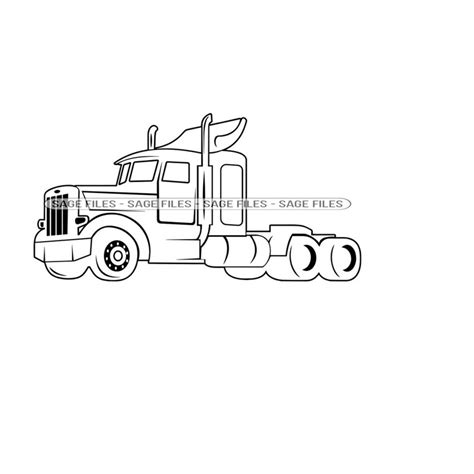 Truck Outline 2 SVG, Truck SVG, Trucking Svg, 18 Wheeler, Tr - Inspire ...