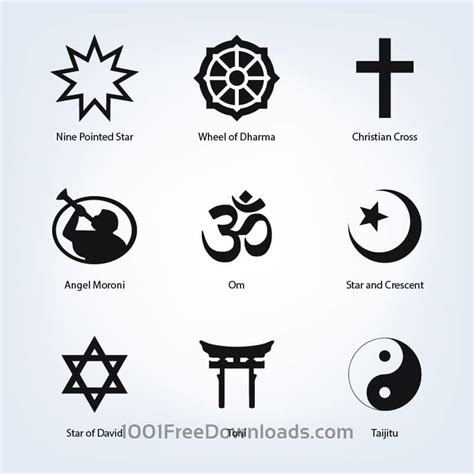 Free Vectors: Set of religious symbols | Abstract