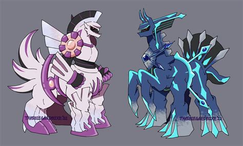 Dialga + Palkia Origin Form Redesign by ThreeLeggedBike on DeviantArt