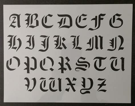 Olde Old English Font Alphabet Custom Stencil – My Custom Stencils