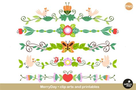 Flower Dividers Clip Art Design Graphic by MerryDay · Creative Fabrica