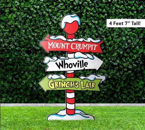 Grinch Yard Decoration, Whoville Direction Sign, Mt Crumpit Direction Sign, Mount Crumpit Sign ...