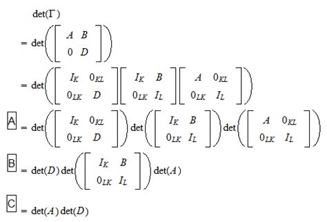 Determinant of a block matrix