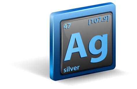 Silver chemical element. Chemical symbol with atomic number and atomic ...