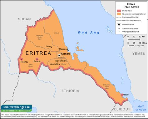 Eritrea Tourist Map