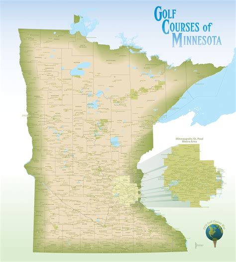 Minnesota Golf Courses Map Large 27x30 Golfing Minnesota - Etsy