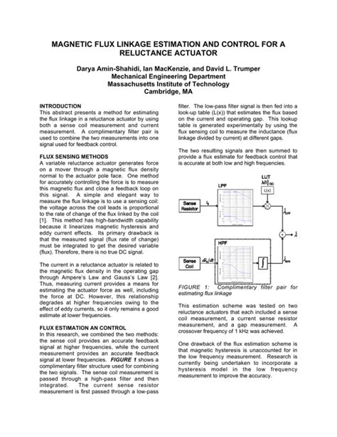 magnetic flux linkage estimation and control for a reluctance actuator