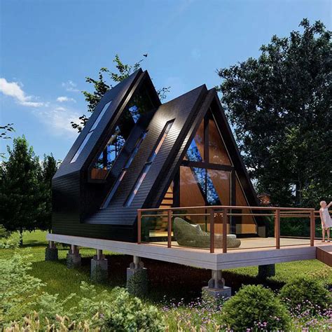 Luxury a-Frame Villa Heat-Insulated Modular Home Prefab Tiny Triangle ...