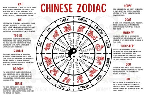 Chinese Zodiac Poster With Years and Characteristics - Etsy