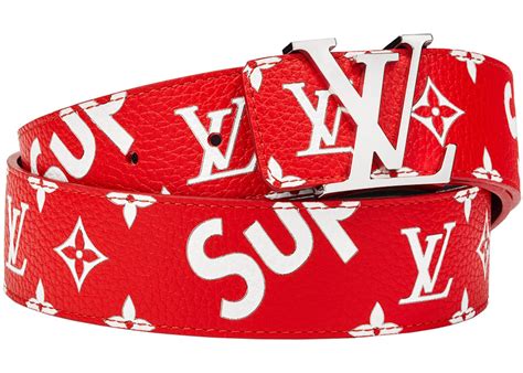 Louis Vuitton x Supreme Initiales Belt 40 MM Monogram Red