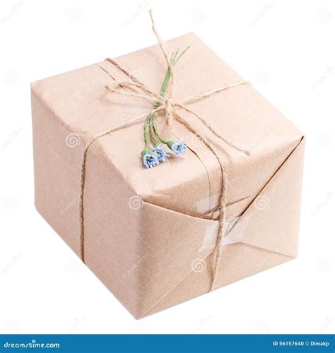 Kraft paper gift box stock photo. Image of packaging - 56157640