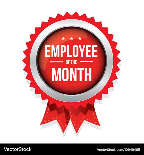 Employee of the month badge with ribbon Royalty Free Vector