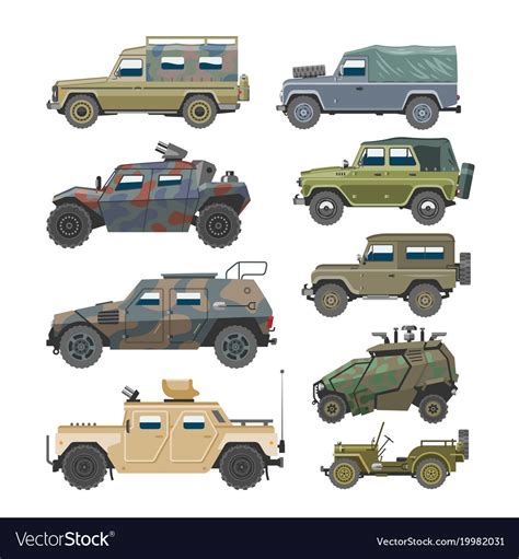 Military vehicle army car and armored truck Vector Image