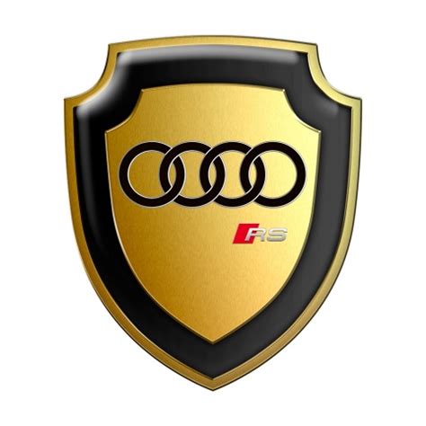 Audi RS Shield Silicone Sticker Metal Effect Black Logo | Domed Emblems ...