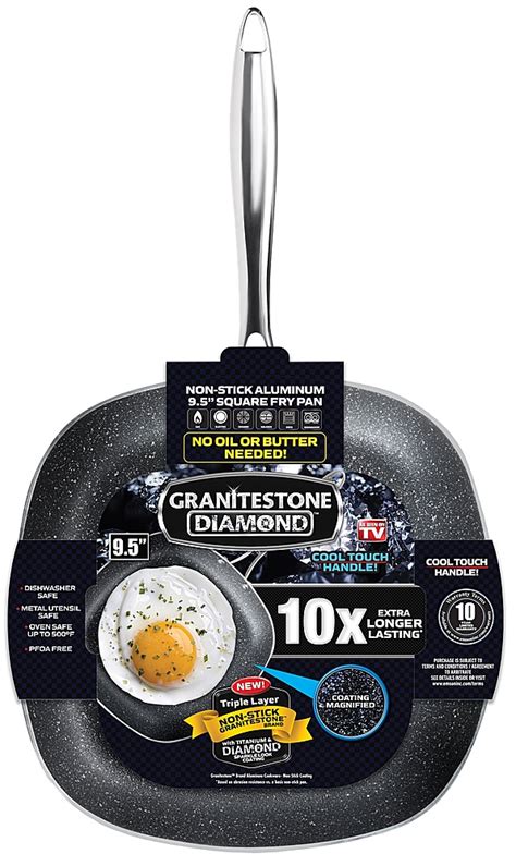 Granitestone Non Stick 9.5 Square Shallow Fry Pan Gray 2147 - Best Buy