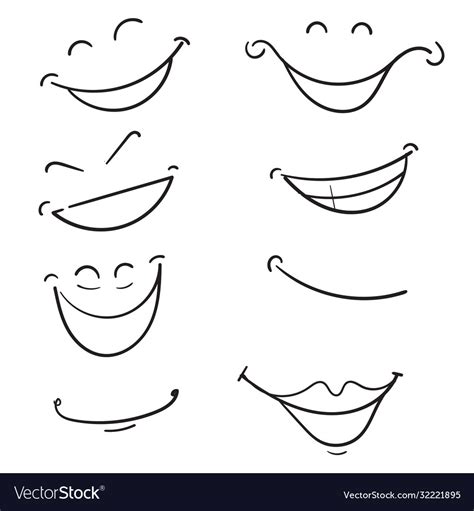 Hand drawn doodle smile cartoon art style Vector Image