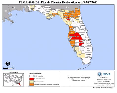 Florida Hurricane Matthew (Dr-4283) | Fema.gov - Florida Disaster Map | Printable Maps