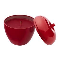 VINTERFINT scented candle in metal tin apple-shaped/Winter apples red 24 hr | IKEA Eesti