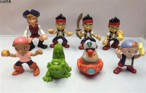 Free Shipping Anime Cartoon Jake and The Neverland Pirates PVC Action Figure Toys Dolls 8pcs/set ...