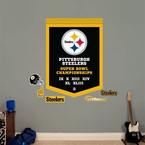 Pittsburgh Steelers: Super Bowl Champions Banner - Giant NFL Removable Wall Decal | Steelers ...