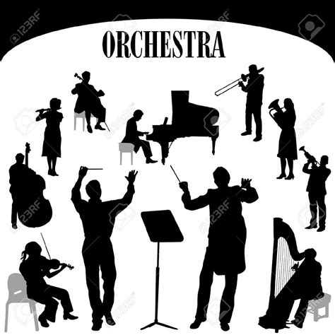 Orchestra, Music silhouette, Orchestra musicians