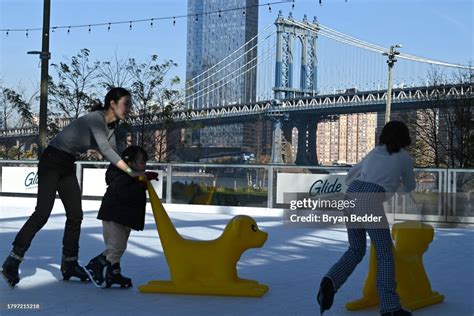 Guests ice skate at the Season Opening of Glide at Emily Warren... News Photo - Getty Images